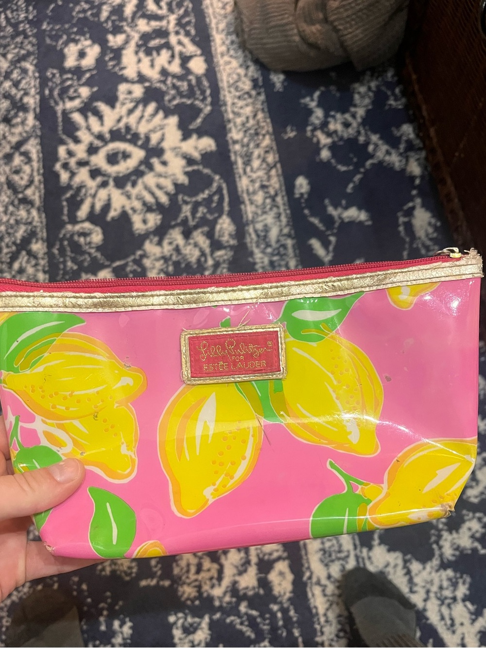 Lilly Pulitzer x Estee Lauder Pink Lemon Cosmetic Pouch